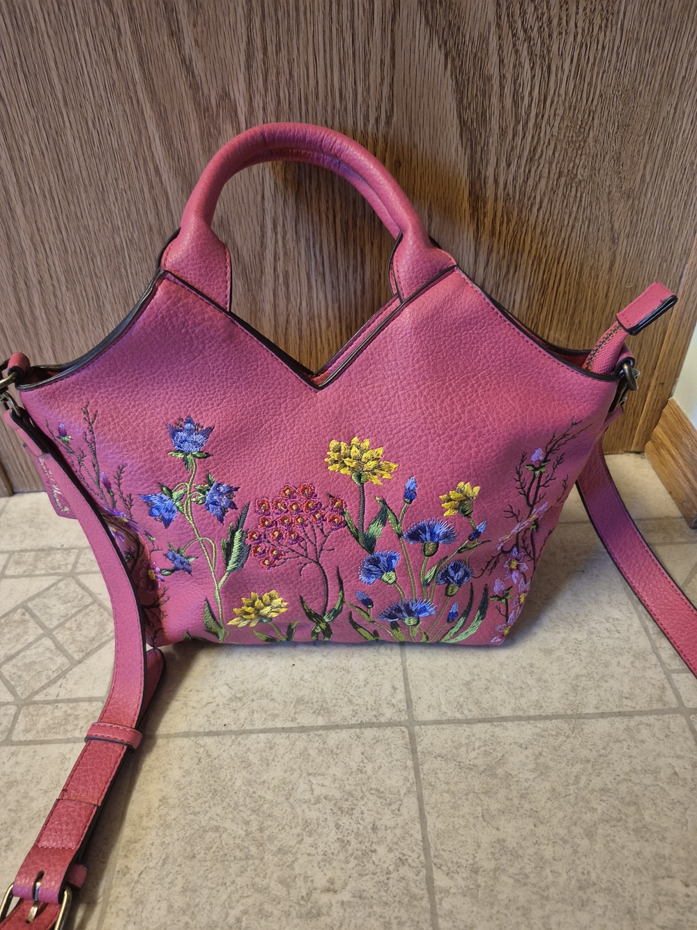 The Pioneer Woman Pink Floral Embroidered Shoulder Bag
